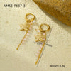 Stainless Steel Women's Earrings Ocean Style Starfish With Heart Shape And Geometric Pattern Electroplated