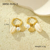 Stainless Steel Women's Earrings Ocean Style Starfish With Heart Shape And Geometric Pattern Electroplated
