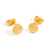 Stainless Steel Women's Earrings With Flower Pattern And Electroplating Retro Fashion Minimalist Style