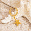 Stainless Steel Women's Earrings With Flower Pattern And Electroplating Retro Fashion Minimalist Style