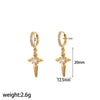 Stainless Steel Women's Earrings With Star Geometric Pattern Electroplated Highend Style