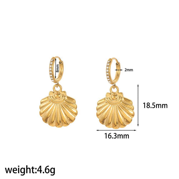 Stainless Steel Women's Earrings With Star Geometric Pattern Electroplated Highend Style
