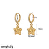 Stainless Steel Women's Earrings With Star Geometric Pattern Electroplated Highend Style