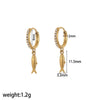 Stainless Steel Women's Earrings With Star Geometric Pattern Electroplated Highend Style
