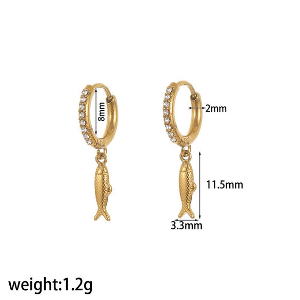 Stainless Steel Women's Earrings With Star Geometric Pattern Electroplated Highend Style