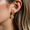 Stainless Steel Women's Earrings With Star Geometric Pattern Electroplated Highend Style