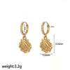 Stainless Steel Women's Earrings With Star Geometric Pattern Electroplated Highend Style