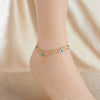 Stainless Steel Women's Fashion Simple Doublelayered Flower Anklet Accessories