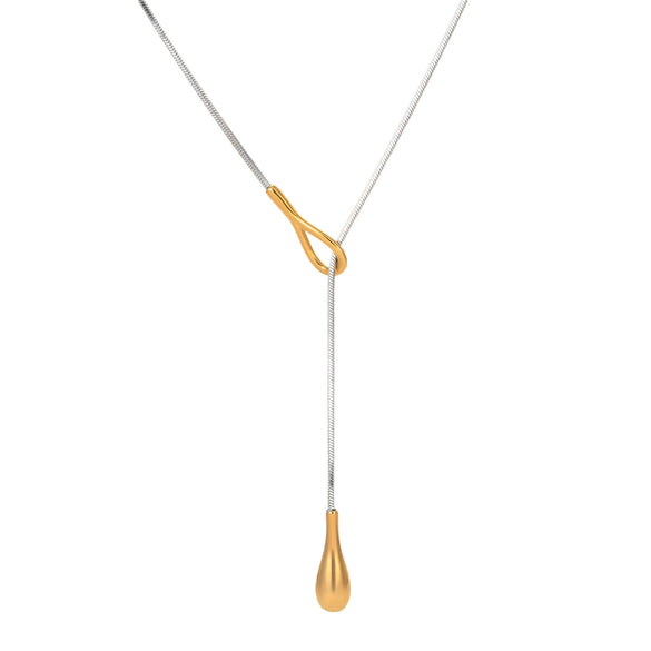 Stainless Steel Women's Fashionable Geometric Yshaped Necklace With Electroplating