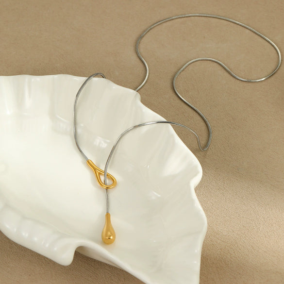 Stainless Steel Women's Fashionable Geometric Yshaped Necklace With Electroplating