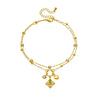 Stainless Steel Women's Flower Shaped Diamondencrusted Pendant Anklet Fashionable Simple Highend Light Luxury