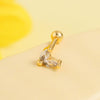 Stainless Steel Women's Geometric And Flower Patterned Electroplated Earrings For Cartilage Piercing