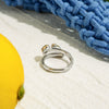 Stainless Steel Women's Geometric Design Ring With Electroplating