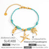 Stainless Steel Women's Geometric Fashion Minimalist Bracelet With Seaside Shell Starfish Pendant And Natural Stone Set With Diamonds Jewelry