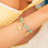 Stainless Steel Women's Geometric Fashion Minimalist Bracelet With Seaside Shell Starfish Pendant And Natural Stone Set With Diamonds Jewelry