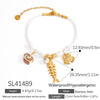 Stainless Steel Women's Geometric Fashion Minimalist Bracelet With Seaside Shell Starfish Pendant And Natural Stone Set With Diamonds Jewelry