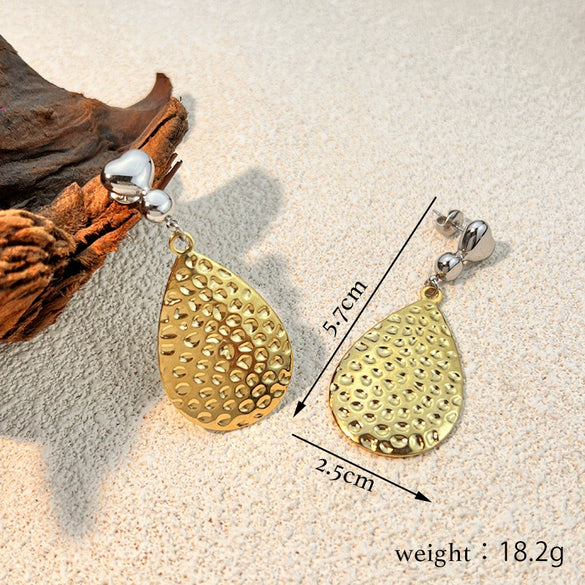 Stainless Steel Women's Geometric Retro Minimalist Electroplated Earrings