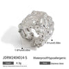 Stainless Steel Women's Geometric Ring And Opening Bracelet With Electroplating Design