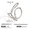 Stainless Steel Women's Geometric Ring And Opening Bracelet With Electroplating Design