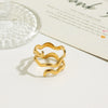 Stainless Steel Women's Geometric Ring Electroplated Minimalist Jewelry