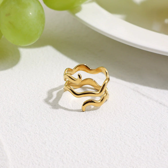 Stainless Steel Women's Geometric Ring Electroplated Minimalist Jewelry