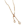 Stainless Steel Women's Geometric Tassel Love Shell Micro Diamond Lip Chain Necklace