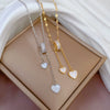 Stainless Steel Women's Geometric Tassel Love Shell Micro Diamond Lip Chain Necklace