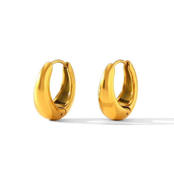 Stainless Steel Women's Geometric U Shape Electroplated Earrings