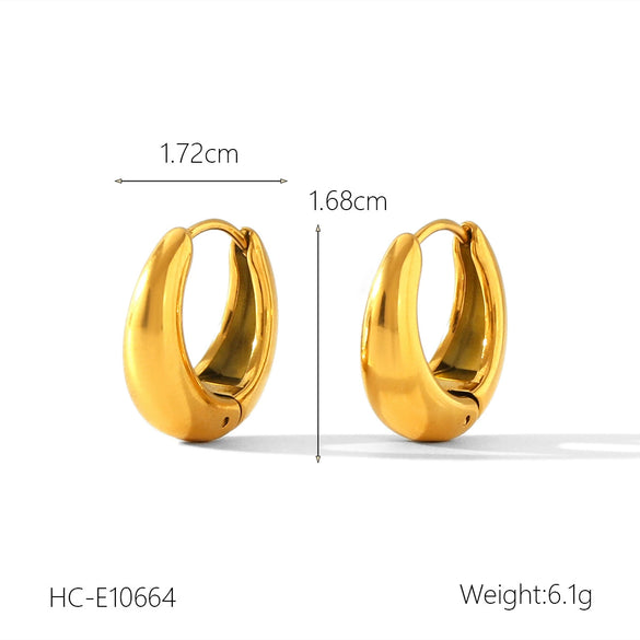 Stainless Steel Women's Geometric U Shape Electroplated Earrings