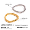 Stainless Steel Women's Ins Style Geometric Ring With Electroplating
