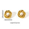 Stainless Steel Women's Light Luxury Fashion Hoop Earrings With Geometric Shape Electroplated