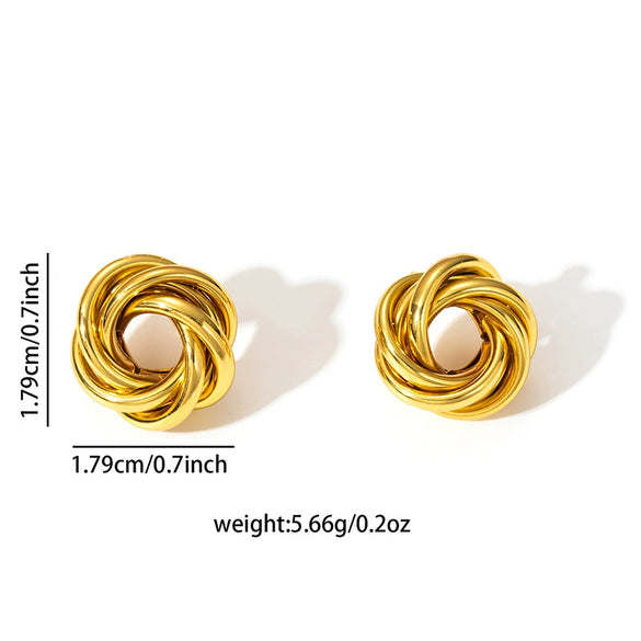 Stainless Steel Women's Light Luxury Fashion Hoop Earrings With Geometric Shape Electroplated
