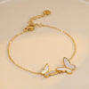 Stainless Steel Women's Light Luxury Jewelry Bracelets With Gold Shell Butterfly Electroplated