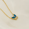 Stainless Steel Women's Light Luxury Niche Allmatch Highend Butterfly Zircon Pendant Necklace With Animal Zodiac Design