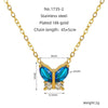Stainless Steel Women's Light Luxury Niche Allmatch Highend Butterfly Zircon Pendant Necklace With Animal Zodiac Design