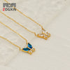 Stainless Steel Women's Light Luxury Niche Allmatch Highend Butterfly Zircon Pendant Necklace With Animal Zodiac Design