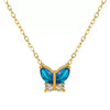Stainless Steel Women's Light Luxury Niche Allmatch Highend Butterfly Zircon Pendant Necklace With Animal Zodiac Design