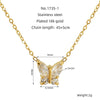 Stainless Steel Women's Light Luxury Niche Allmatch Highend Butterfly Zircon Pendant Necklace With Animal Zodiac Design