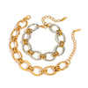 Stainless Steel Women's Light Luxury Niche Design Geometric Bracelet With Electroplating
