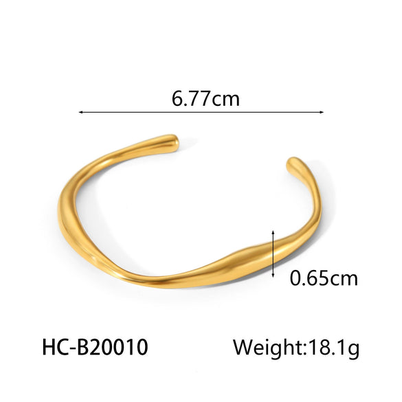 Stainless Steel Women's Minimalist Geometric Electroplated Bracelet