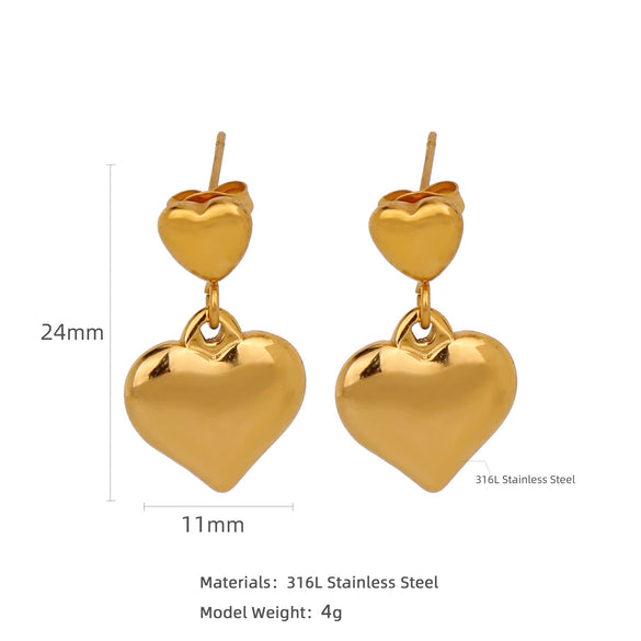 Stainless Steel Women's Natural Style Earrings With Bow And Geometric Pattern Electroplated