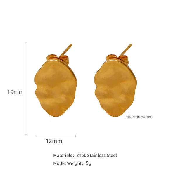 Stainless Steel Women's Natural Style Earrings With Bow And Geometric Pattern Electroplated