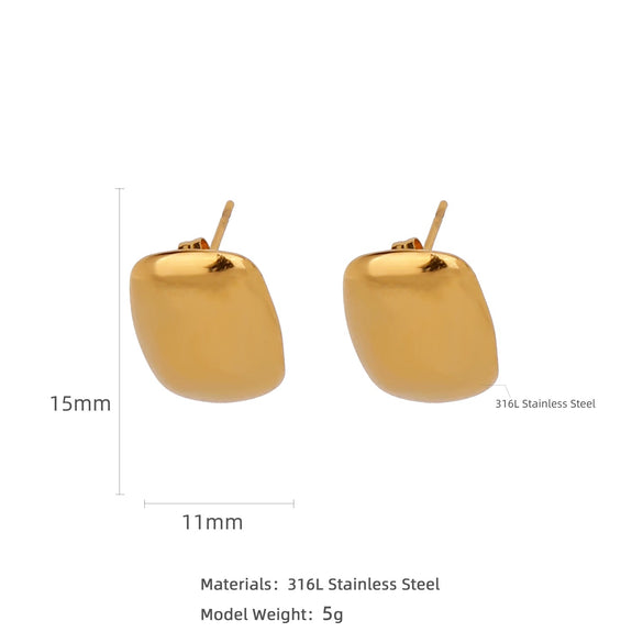 Stainless Steel Women's Natural Style Earrings With Bow And Geometric Pattern Electroplated