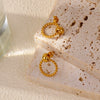 Stainless Steel Women's Natural Style Earrings With Bow And Geometric Pattern Electroplated