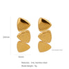 Stainless Steel Women's Natural Style Earrings With Bow And Geometric Pattern Electroplated