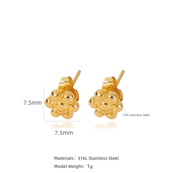 Stainless Steel Women's Natural Style Earrings With Bow And Geometric Pattern Electroplated