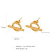 Stainless Steel Women's Natural Style Earrings With Bow And Geometric Pattern Electroplated
