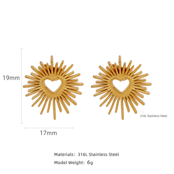 Stainless Steel Women's Natural Style Earrings With Bow And Geometric Pattern Electroplated