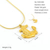 316L Stainless Steel Women's Necklace With Boat Anchor Joker Retro Snake Pendant Electroplating Geometric Animal Zodiac Design
