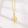Stainless Steel Women's Necklace With Microinlay Bees And Electroplating Treatment